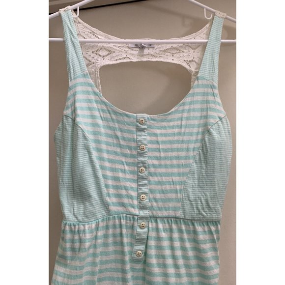 O’Neil Striped Sun dress Juniors S Small Off White Lace 100% Cotton sundress - Picture 2 of 7